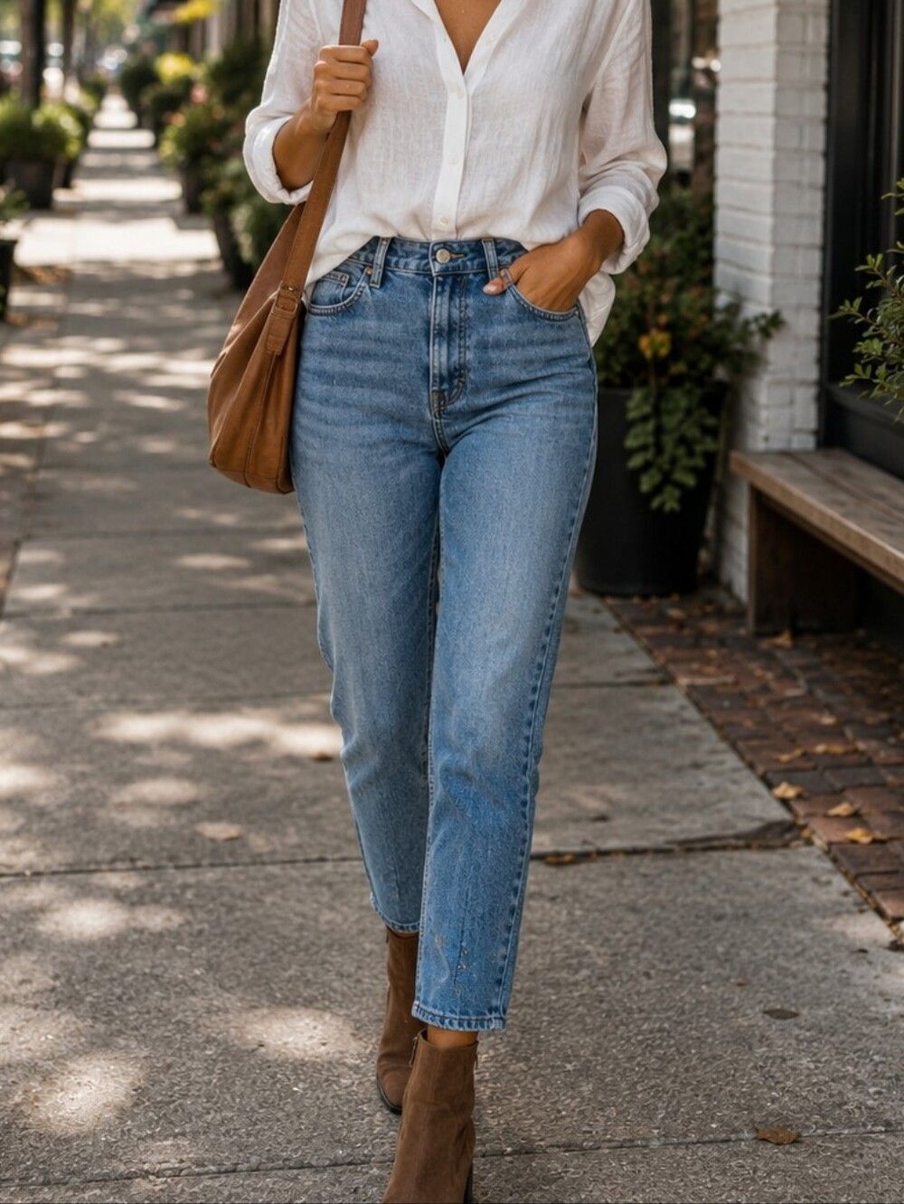 Topshop blue jeans mom style